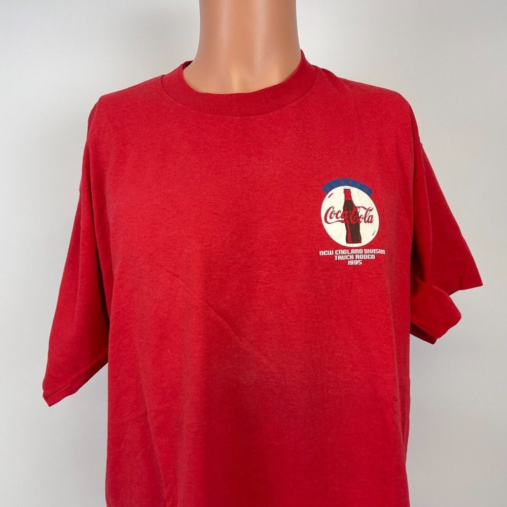 Coca Cola Truck Rodeo Single Stitch T Shirt Vtg 90s 1995 Made In USA Size XL